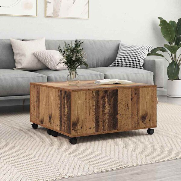 vidaXL Table basse Bois ancien 75 x 75 x 38 cm Bois d'ingénierie