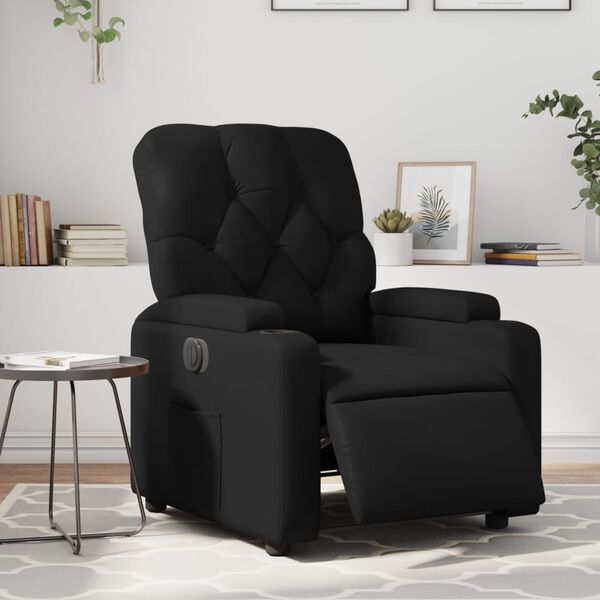 vidaXL Fauteuil inclinable &eacute;lectrique Noir Similicuir