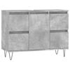 vidaXL Armoire salle de bain gris b&eacute;ton 80x33x60cm bois d'ing&eacute;nierie