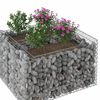 vidaXL Lit sur&eacute;lev&eacute; gabion Argent&eacute; 100 x 100 x 60 cm Acier galvanis&eacute;