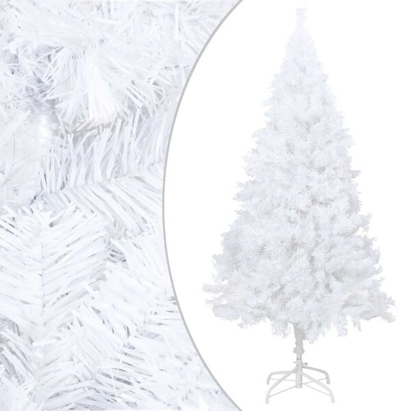 vidaXL Arbre de No&euml;l artificiel pr&eacute;-&eacute;clair&eacute; et boules blanc 240 cm