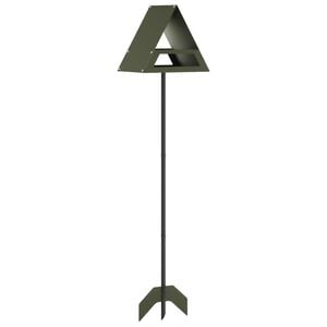 vidaXL Nourrisseur pour oiseaux Acier Vert olive