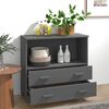 vidaXL Buffet HAMAR Gris foncé 85x35x80 cm Bois massif de pin
