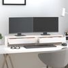 vidaXL Support de moniteur Blanc 100x27x15 cm Bois de pin solide