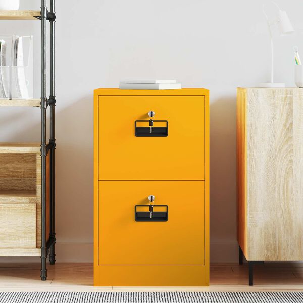 vidaXL Cabinet de Dossier Jaune moutarde 44 x 50 x 106.5 cm