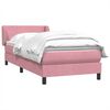 vidaXL Sommier &agrave; lattes de lit avec matelas rose 90x220 cm velours