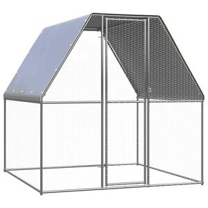 vidaXL Poulailler argent&eacute; et gris 2x2x2 m acier galvanis&eacute;
