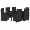 vidaXL Ensemble de repas ext&eacute;rieur 7 pcs Noir 150 x 90 x 75 cm