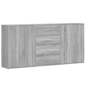 vidaXL Buffets 3 pcs sonoma gris 60x31x84 cm bois d'ing&eacute;nierie