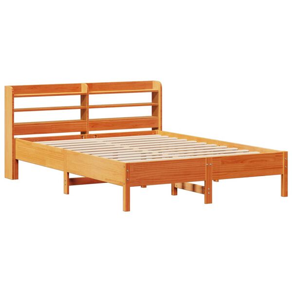 vidaXL Cadre de lit sans matelas cire marron 140x200cm bois pin massif