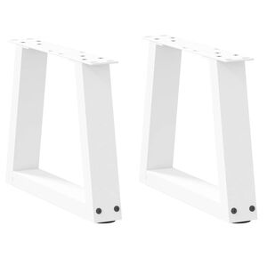 vidaXL Pieds de table basse en forme de V, 2 pi&egrave;ces, blanc, 30 x (30-31,3) cm, acier