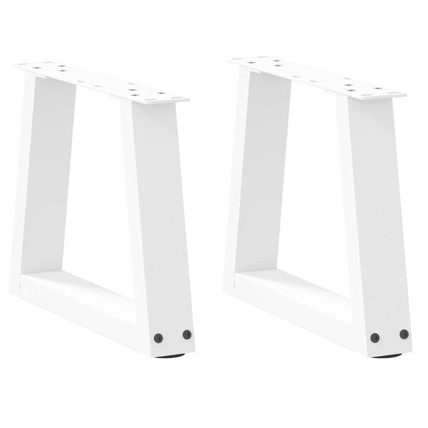 vidaXL Pieds de table basse en forme de V, 2 pi&egrave;ces, blanc, 30 x (30-31,3) cm, acier