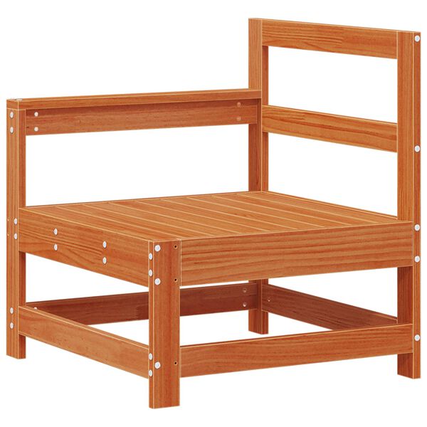 vidaXL Canap&eacute; d'angle de jardin Pin massif Brun Cir&eacute;