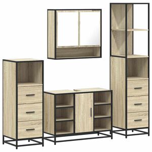 vidaXL Ensemble de meubles de salle de bain 4 pcs ch&ecirc;ne sonoma