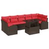 vidaXL Ensemble de canap&eacute; de jardin 8 pc Marron polyrotin
