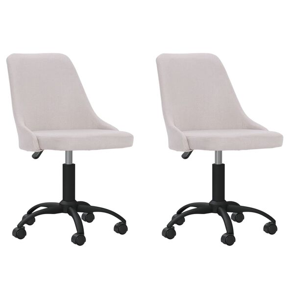 vidaXL Chaises pivotantes &agrave; manger lot de 2 cr&egrave;me tissu
