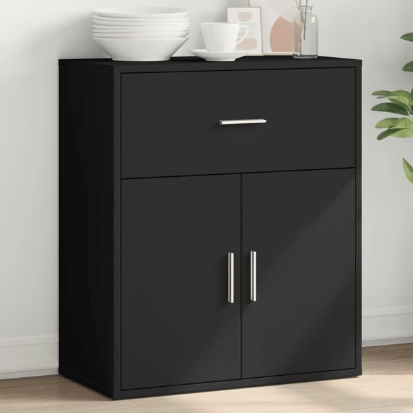 vidaXL Buffet noir 60x31x70 cm bois d'ing&eacute;nierie