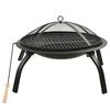vidaXL Foyer et barbecue avec tisonnier 2 en 1 56x56x49 cm Acier