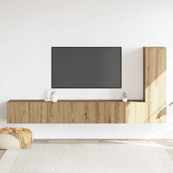 vidaXL Meubles TV muraux 3 pcs ch&ecirc;ne artisanal bois d'ing&eacute;nierie