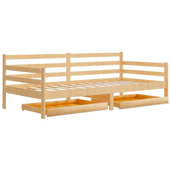 vidaXL Lit de jour sans matelas avec tiroirs 90x200 cm bois pin massif