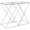 vidaXL Table d'appoint Argenté 90x40x75 cm Acier inoxydable et verre