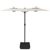 vidaXL Parasol de jardin &agrave; double t&ecirc;te avec LED blanc sable 316x145 cm