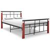 vidaXL Cadre de lit sans matelas m&eacute;tal bois de ch&ecirc;ne massif 120x200 cm