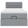 vidaXL Cadre de lit ottoman et matelas gris clair 90x190 cm tissu