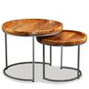 vidaXL Ensemble de tables d'appoint 2 pcs Bois de manguier massif