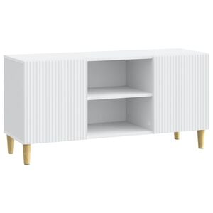 vidaXL Meuble TV Blanc 102 x 34,5 x 50 cm Bois d'ing&eacute;nierie
