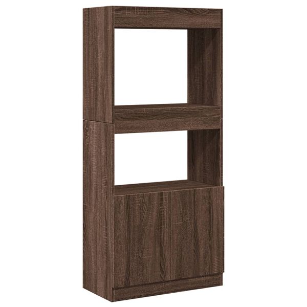 vidaXL Buffet haut ch&ecirc;ne marron 63x33x140 cm bois d'ing&eacute;nierie