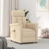 vidaXL Chaise de massage Cr&egrave;me 70.5 x 96.5 x 95 cm Tissu et m&eacute;tal