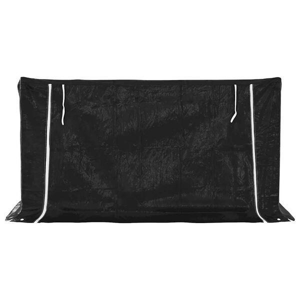 vidaXL Portant de bois de chauffage et housse de pluie acier galvanis&eacute;