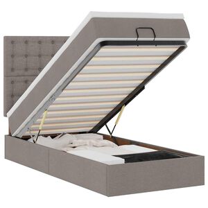 vidaXL Cadre de lit ottoman avec matelas taupe 80x200 cm tissu