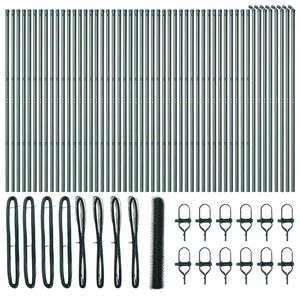 vidaXL Fixation au sol hexagonale 100 x 1,2 m Acier recouvert de PVC
