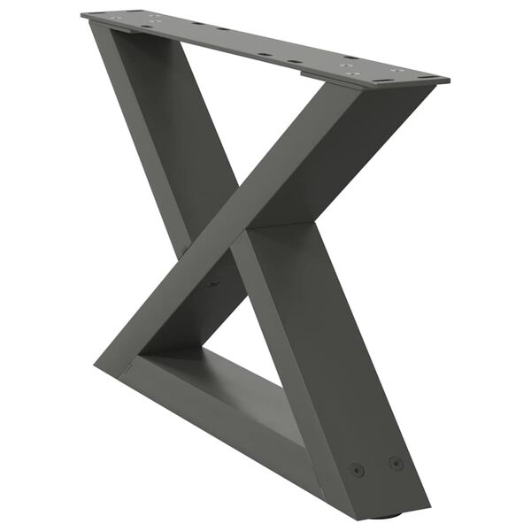 vidaXL Pieds de table basse 2 pi&egrave;ces Anthracite 50 x (30-31,3) cm Acier