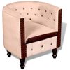 vidaXL Chaise cabriolet beige cuir véritable et toile