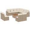 vidaXL Salon de jardin avec coussins 12 pcs beige r&eacute;sine tress&eacute;e
