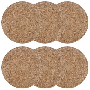 vidaXL Dessous de verre en herbe marine 6 pc Naturel