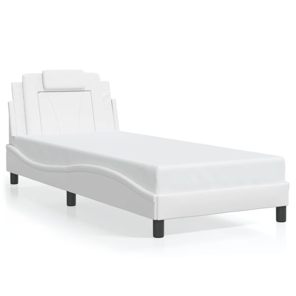 vidaXL Cadre de lit Viana sans matelas blanc 80x200 cm similicuir
