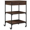 vidaXL Chariot de cuisine ch&ecirc;ne marron 60x48x89,5 cm bois d'ing&eacute;nierie