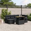 vidaXL Salon de jardin 7 pcs avec coussins noir r&eacute;sine tress&eacute;e