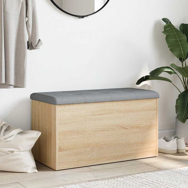 vidaXL Banc de rangement Ch&ecirc;ne Sonoma 82x42x45 cm Bois d'ing&eacute;nierie