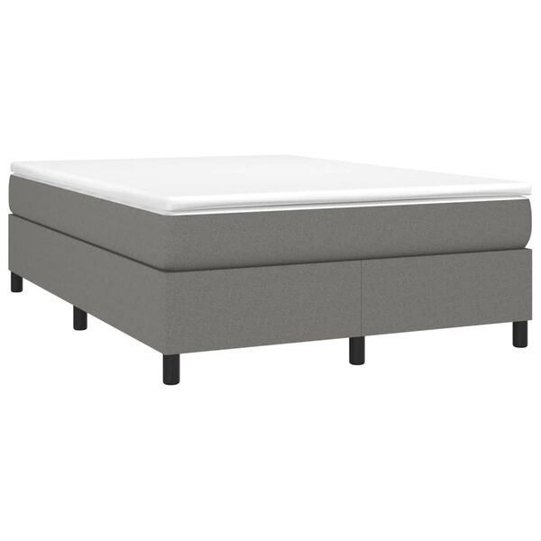 vidaXL Sommier &agrave; lattes de lit avec matelas Gris fonc&eacute; 140x190cm Tissu
