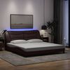 vidaXL Cadre de lit avec LED sans matelas Hvar marron fonc&eacute; 180x200cm tissu