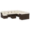 vidaXL Salon de jardin avec coussins 12 pcs marron r&eacute;sine tress&eacute;e