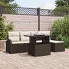 vidaXL Ensemble de canapé de jardin 6 pcs Marron Poly rotin