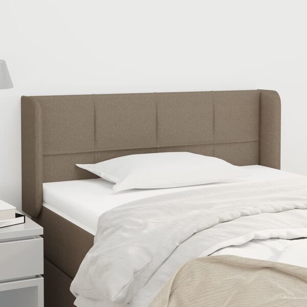 vidaXL T&ecirc;te de lit avec oreilles Taupe 93x16x78/88 cm Tissu