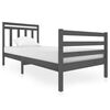 vidaXL Cadre de lit sans matelas gris bois massif 90x200 cm