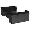 vidaXL Salon de jardin 7 pcs avec coussins noir r&eacute;sine tress&eacute;e